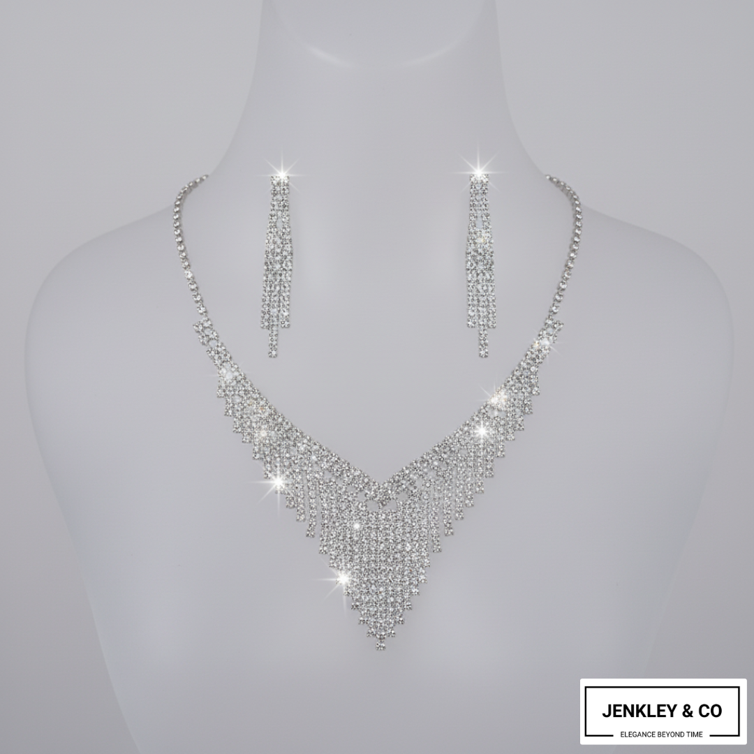 Celebrity Edition: Diamond Affair Necklace Set – Wedding & Party Look ✨