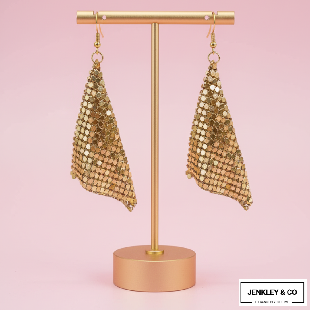 Celebrity Edition : Vintage Gold Plated Disco Mesh Necklace Set (Free Earrings Included)