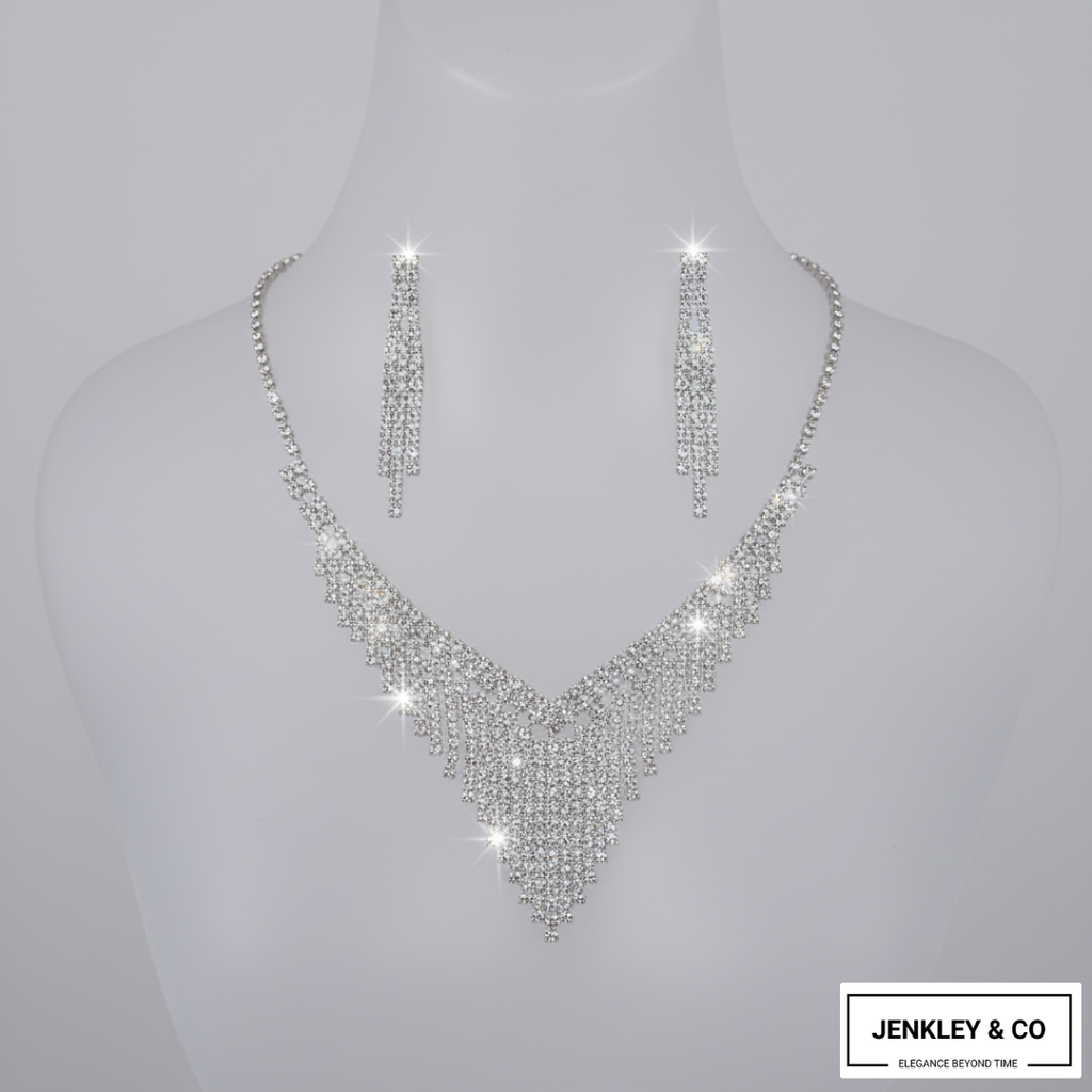 Celebrity Edition: Diamond Affair Necklace Set – Wedding & Party Look ✨