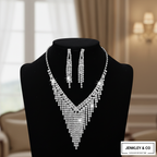 Celebrity Edition: Diamond Affair Necklace Set – Wedding & Party Look ✨