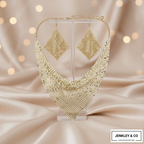 Celebrity Edition : Vintage Gold Plated Disco Mesh Necklace Set (Free Earrings Included)