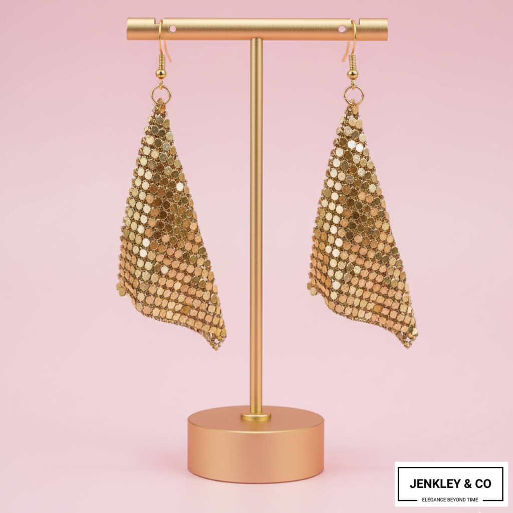 Celebrity Edition : Vintage Gold Plated Disco Mesh Necklace Set (Free Earrings Included)