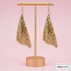 Celebrity Edition : Vintage Gold Plated Disco Mesh Necklace Set (Free Earrings Included)