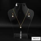 Statement Pearl Pendant & Earrings Set – Gold Plated Jewellery💫
